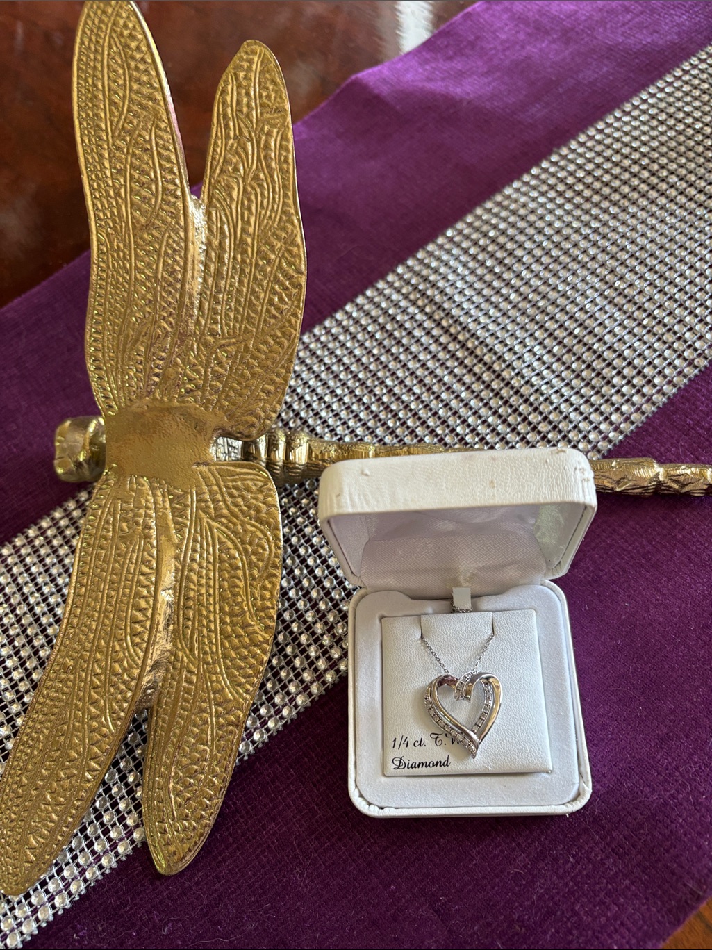 Heart-Shaped Diamond Pendant Necklace - Set In White Gold